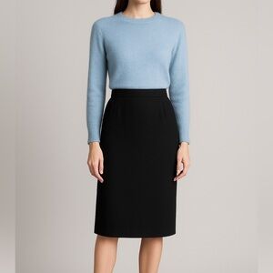 Akris Punto Black Wool-Blend Skirt - Size 12